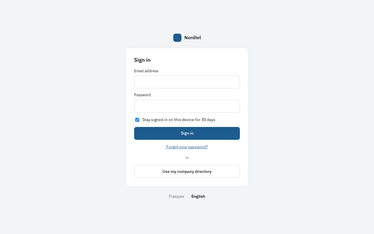 Sign-in page