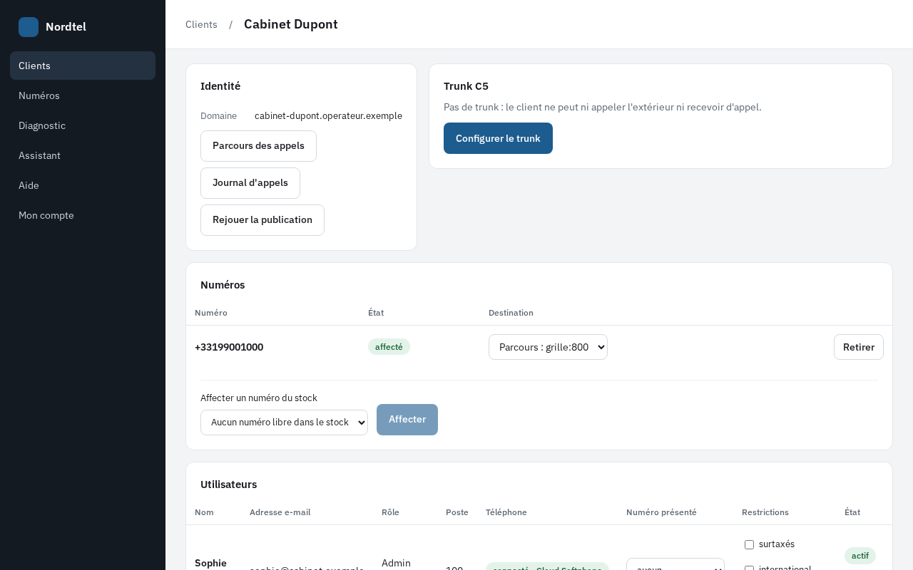 Fiche d’un client