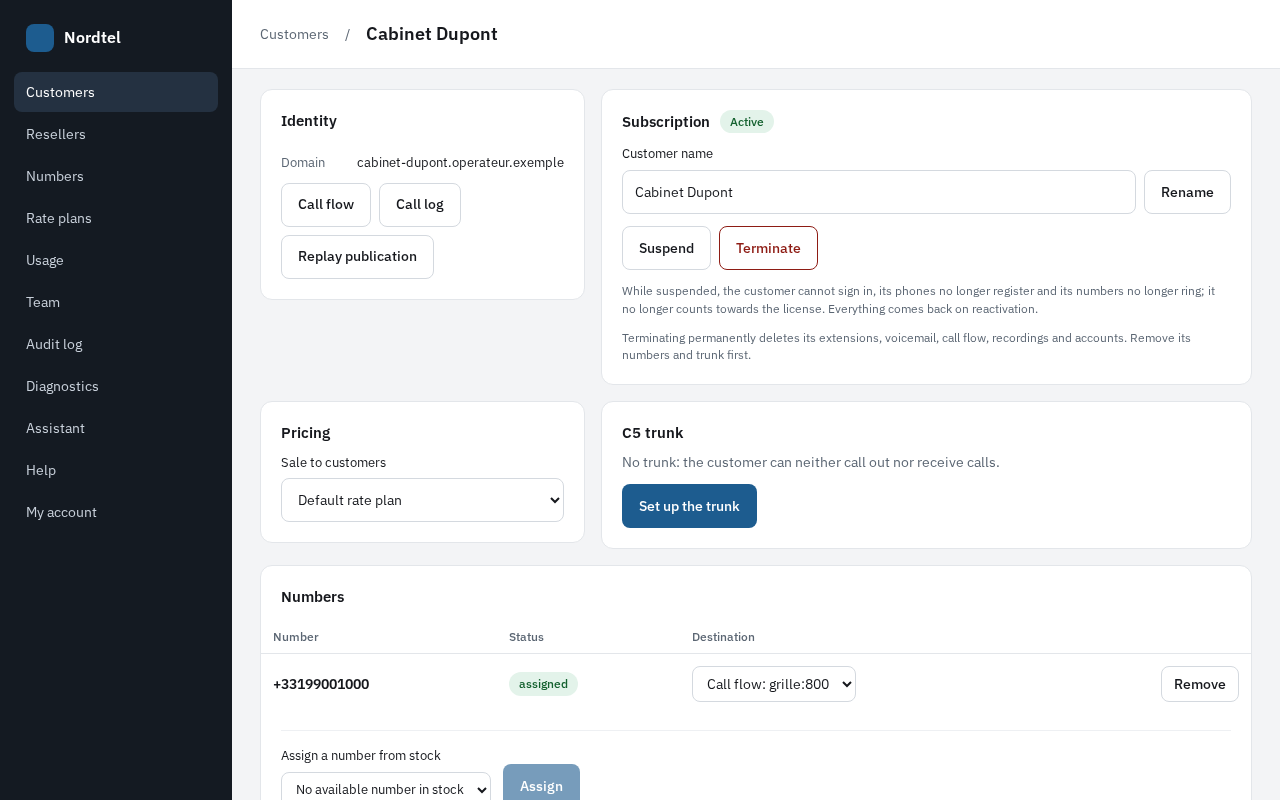 Customer page